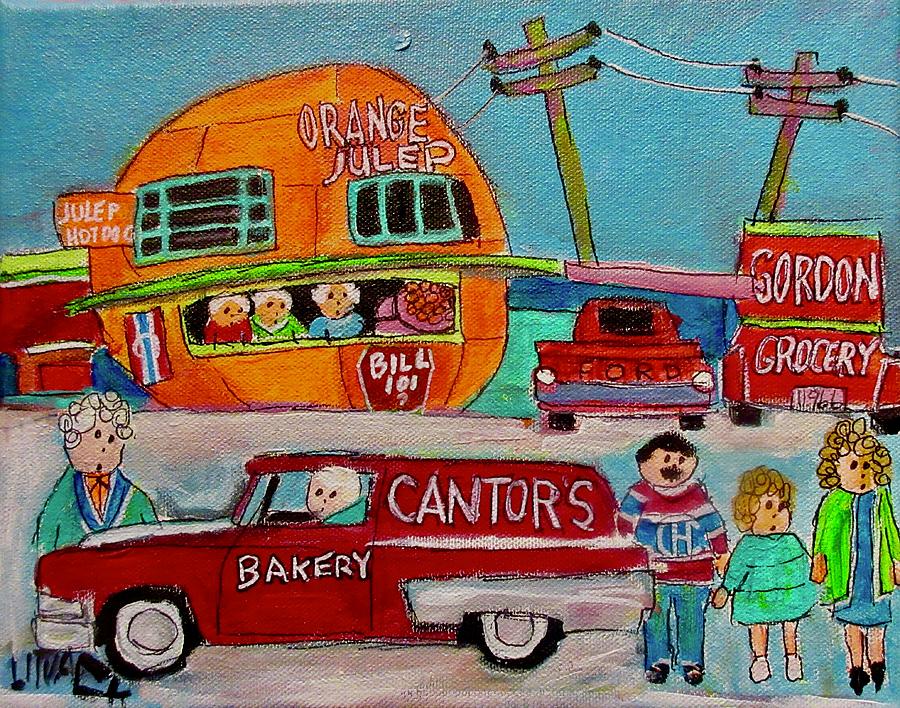 The Orange Julep and Cantors Ford Painting by Michael Litvack