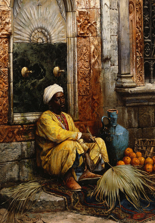 Architecture Painting - The Orange Seller by Ludwig Deutsch