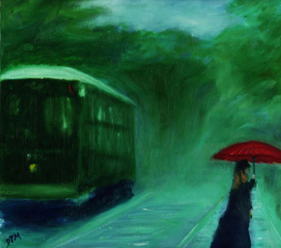 Umbrella Painting - The Orange Umbrella 1888 by David McGhee Umbrella Painting - The Orange Umbrella 1888 by David McGhee