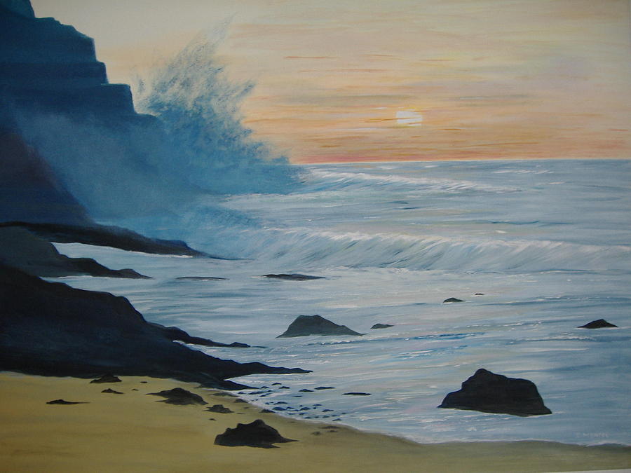 Sunset Painting - The Oregon Coast by Ilona MONTEL