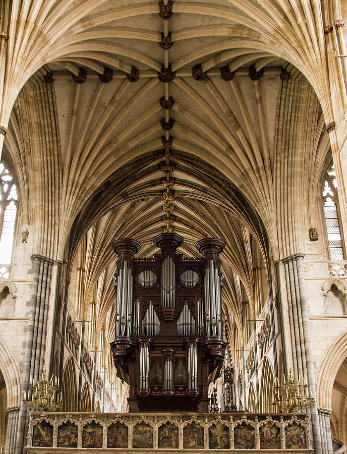 The Organ at Exeter Cathedral Photograph by Jeff Townsend