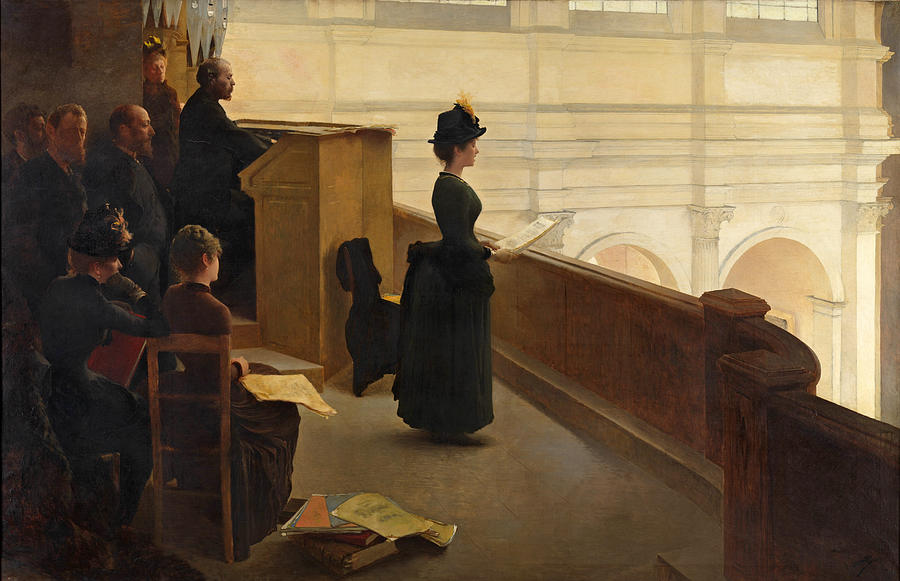 Henry Lerolle Painting - The Organ Rehearsal by Henry Lerolle