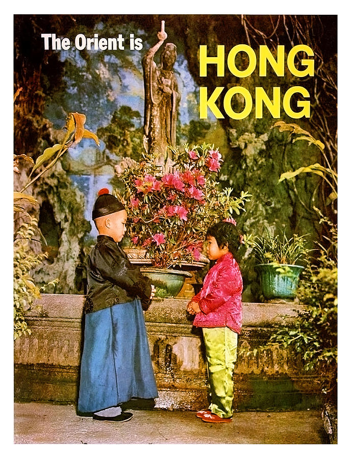 The Orient is Hong Kong, two little kids, travel poster Photograph by Long Shot