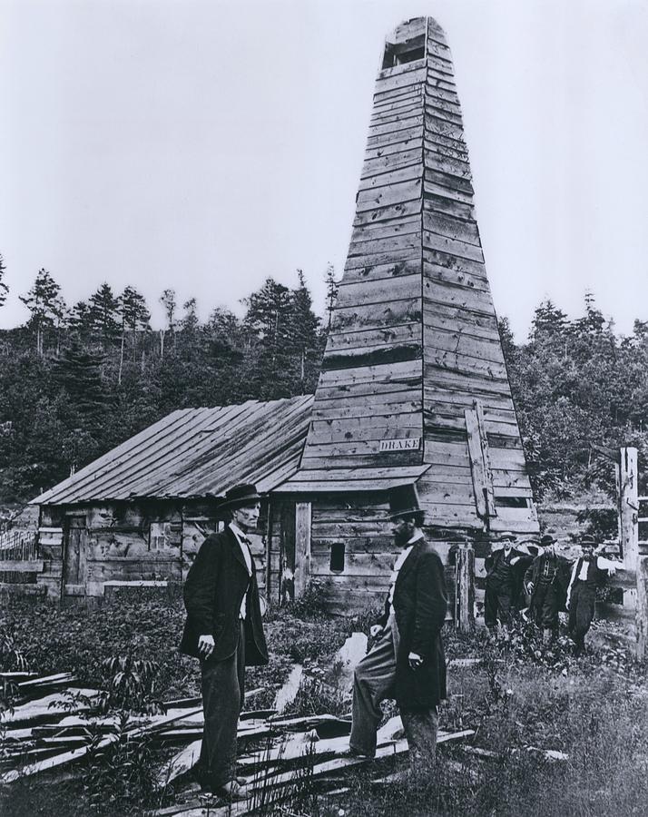 Drake Photograph - The Original 1859 Drake Oil Well by Everett