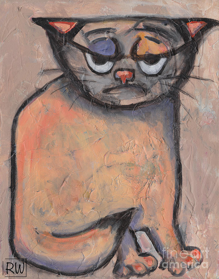 Cat Painting - The original Grumpy Cat by Robin Wiesneth