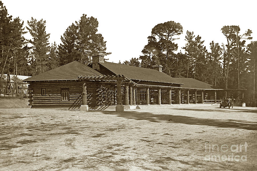 Monterey Photograph - The original Log Lodge Pebble Beach  circa 1911 by Monterey County Historical Society