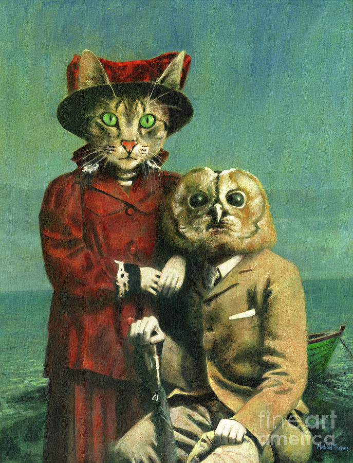 Edward Lear Painting - The Owl And The Pussy Cat by Michael Thomas