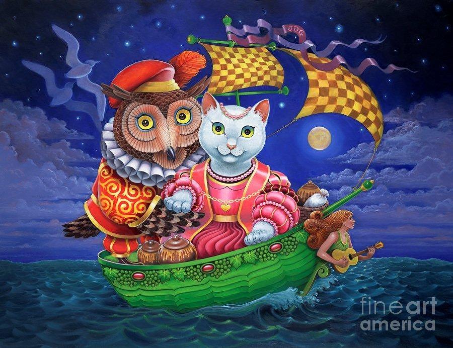 The Owl And The Pussycat Painting By Jd Gibson Fine Art America