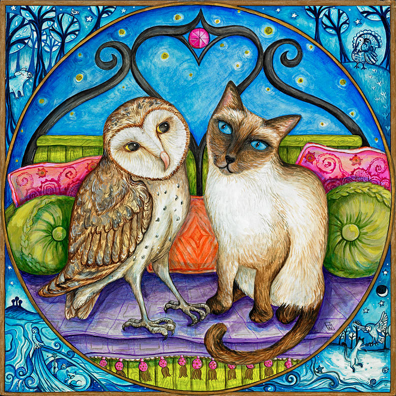 The Owl And The Pussycat Painting By Joanna Dover Fine Art America