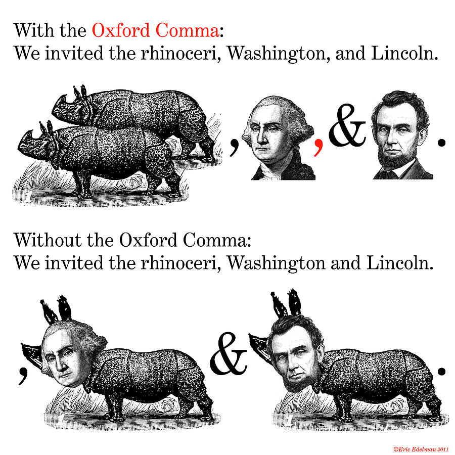 Digital Collage Digital Art - The Oxford Comma by Eric Edelman