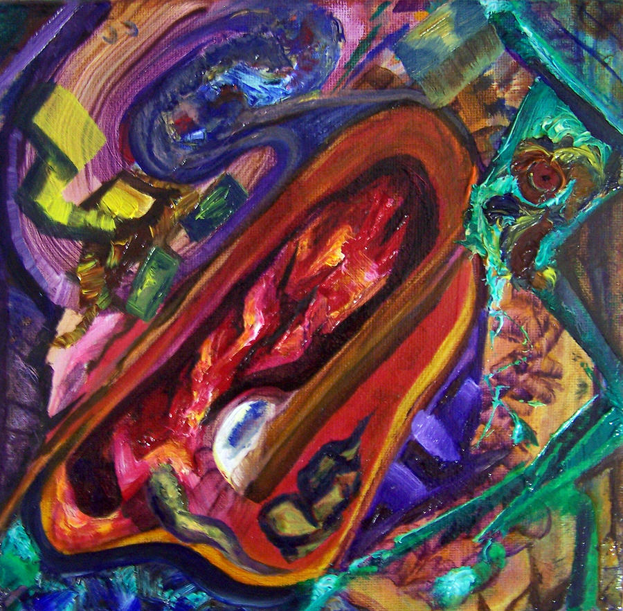 Abstract Painting - The Oyster My World The Pearl My Insurrection by Justin Watson