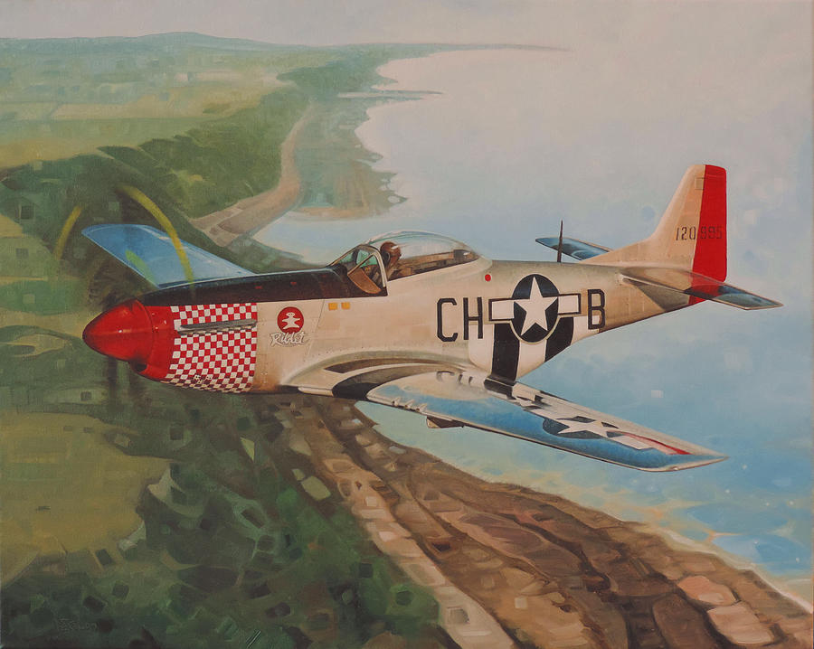 The P-51 Riblet Painting by T S Carson