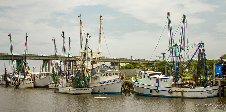 Boat Photograph - The Paddler Tybee Island Shrimp Boats by Reid Callaway
