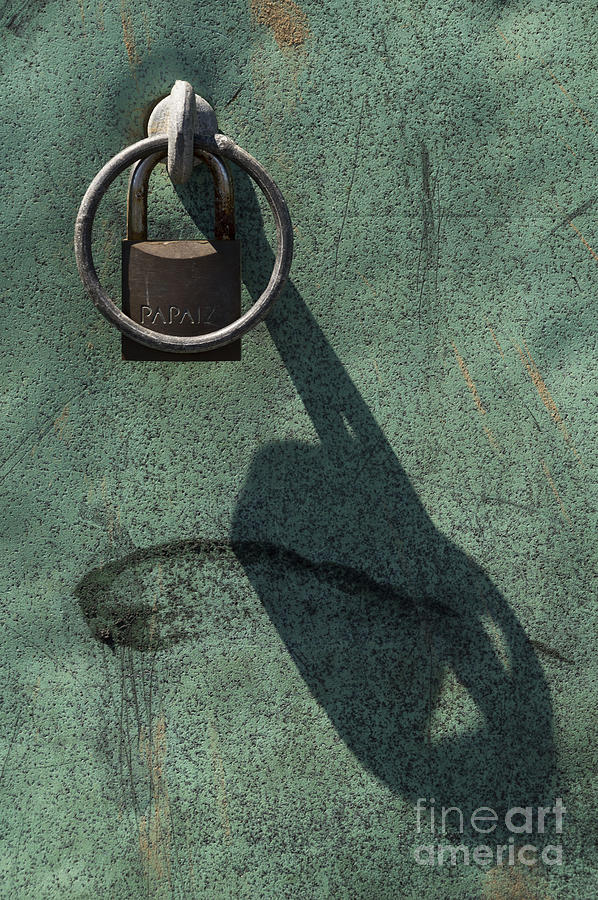 The Padlock, Ring and Shadow Photograph by Wendy Wilton