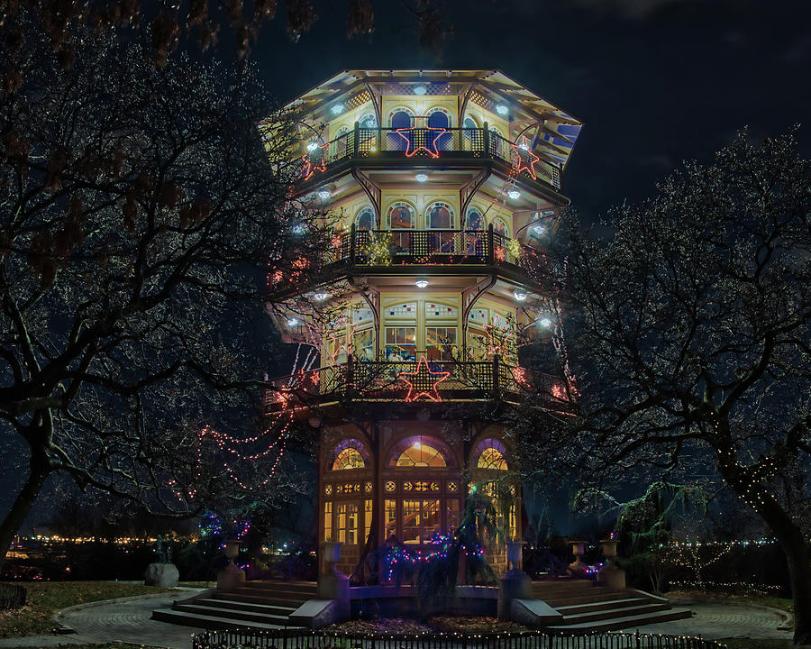 The Pagoda at Christmas Photograph by Mark Dodd