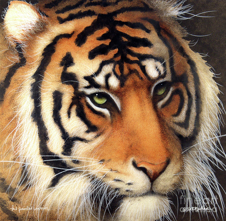 Tiger Painting - The Painted Warrior... by Will Bullas