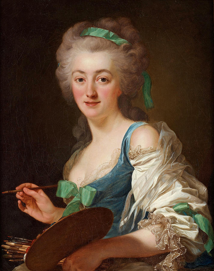 The Painter Anne Vallayer-Coster  Painting by Alexander Roslin