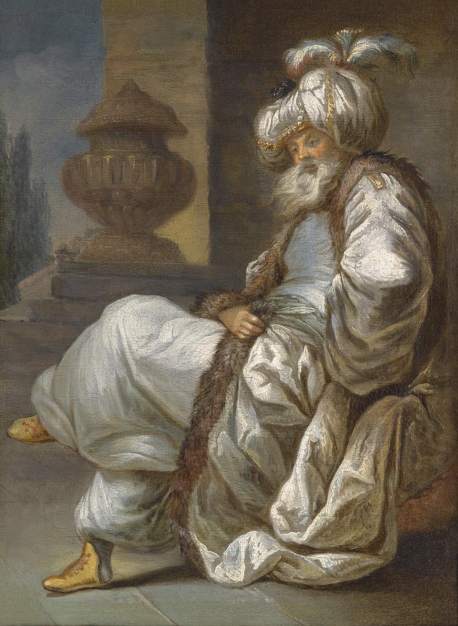 The Painter Clement Dressed As The Prestre De La Loy Painting by Circle of Joseph-Marie Vien 