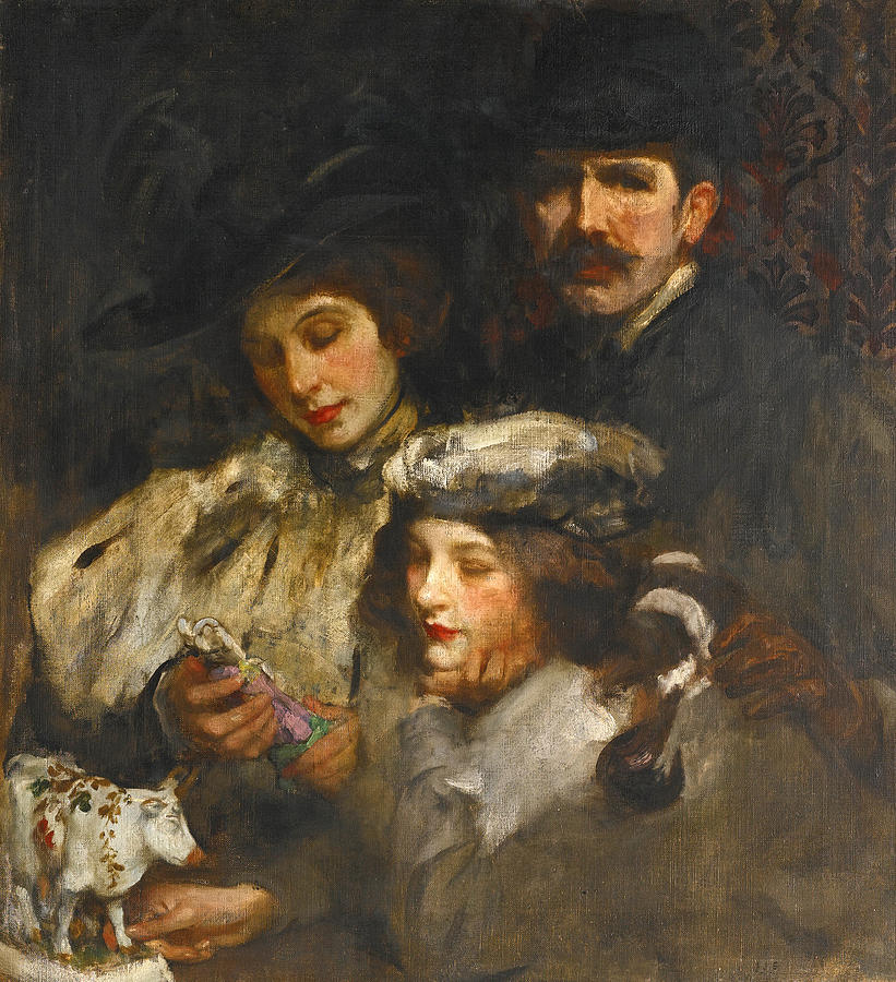 James Jebusa Shannon Painting - The Painter his Wife and Daughter by James Jebusa Shannon