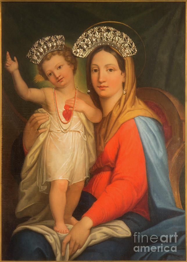 The painting Madonna Auxilium Christianorium by Domenico Cassarotti Photograph by Jozef Sedmak
