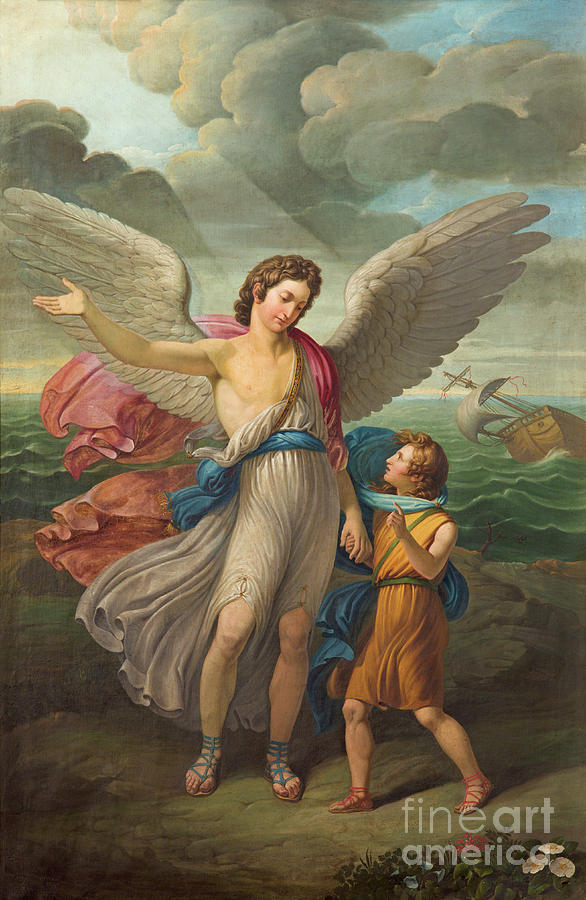 The painting of Archangel Raphael and Tobias in church Chiesa di San Zeno al Foro Photograph by Jozef Sedmak