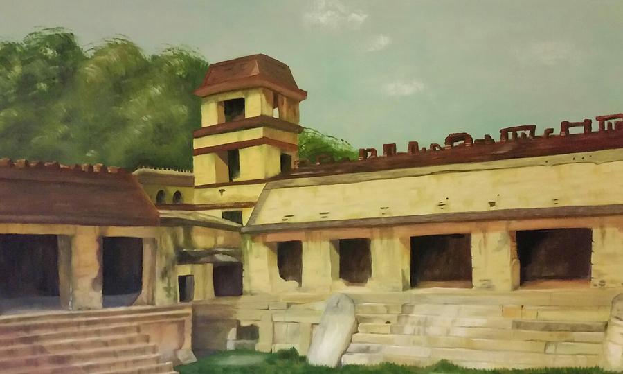 Palenque Painting - The Palace At Palenque by Glory Story Treasures Palenque Painting - The Palace At Palenque by Glory Story Treasures