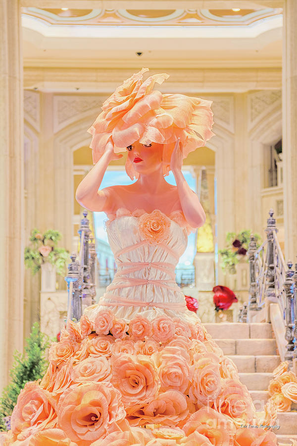 Las Vegas Photograph - The Palazzo Casino Venetian Rose Dress by Aloha Art