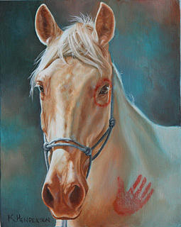 Horse Painting - The Pale Horse by K Henderson