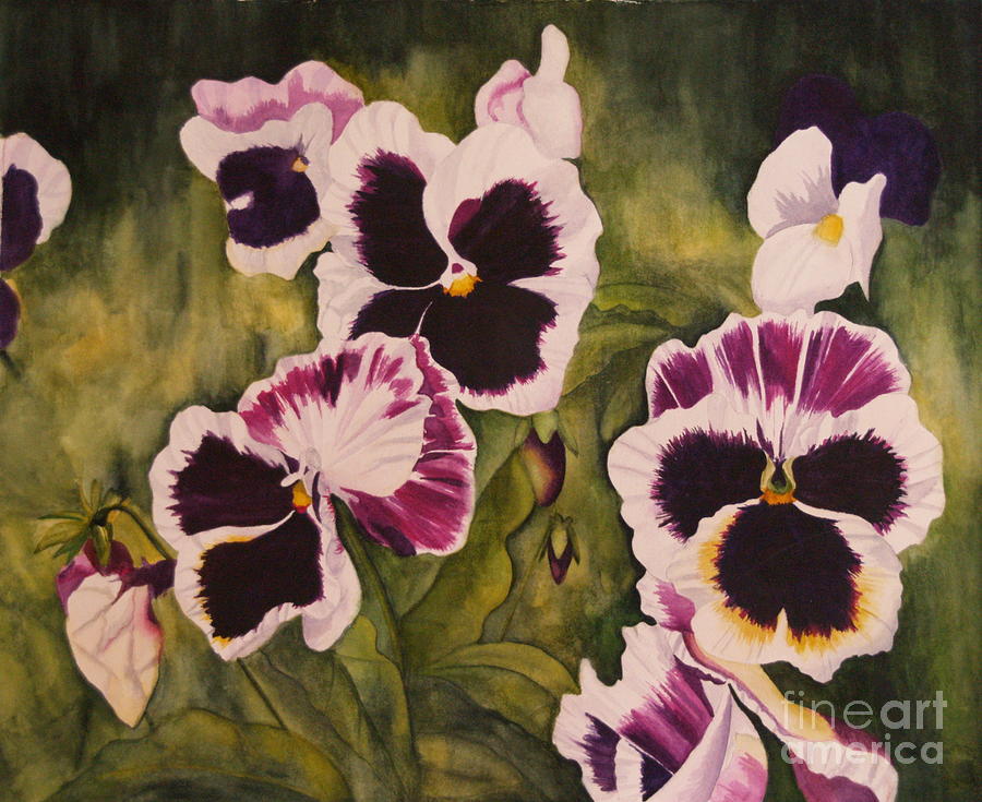 Spring Painting - The Pansy Patch by Donna Snyder