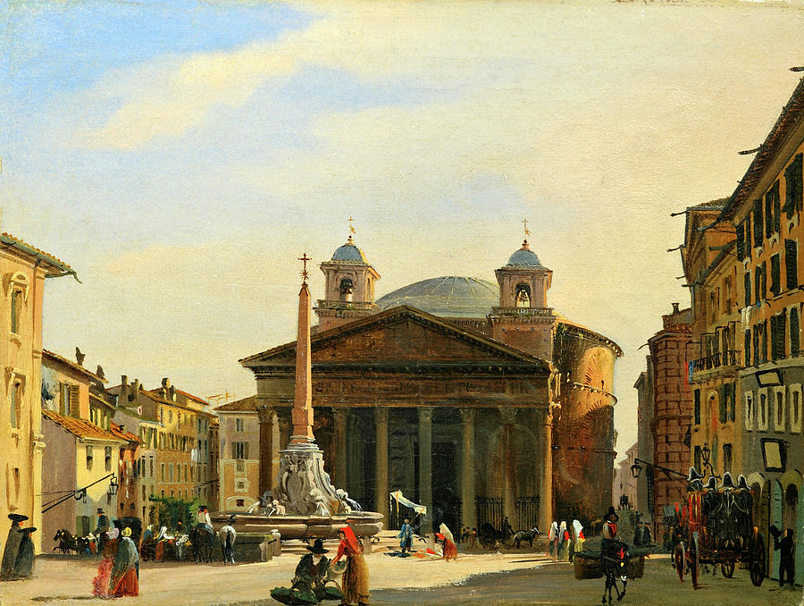 The Pantheon. Rome Painting by Ippolito Caffi