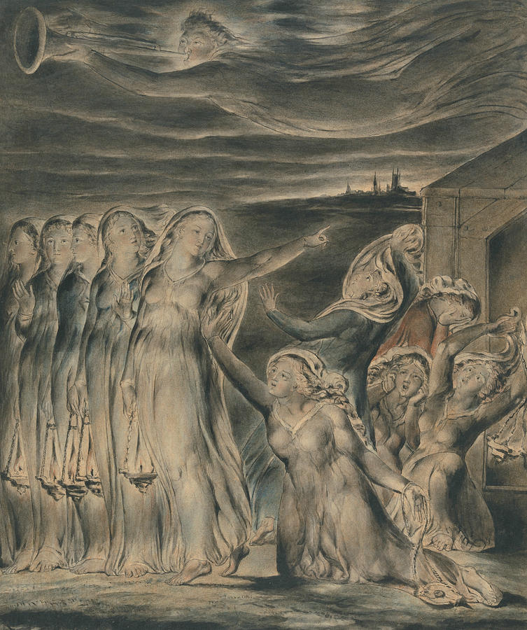 The Parable of the Wise and Foolish Virgins Painting by William Blake