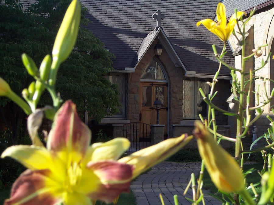 Lily Photograph - The Parish House with Lilys by Donielle Boal