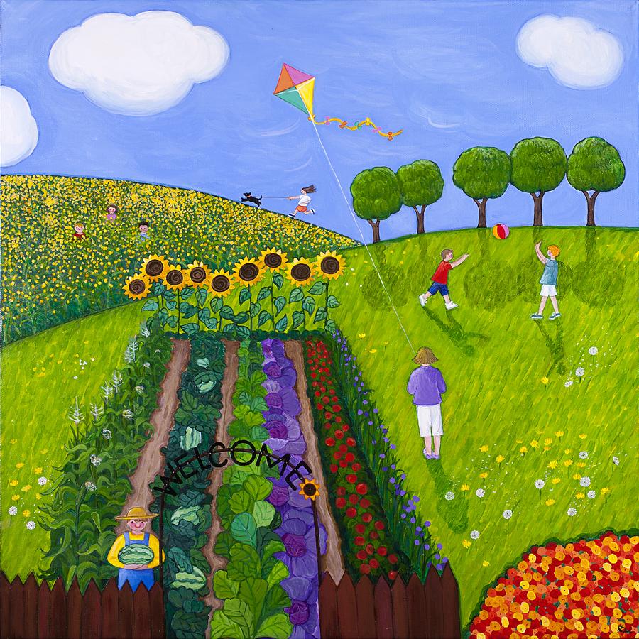 Flower Painting - The Park number 1 of 3 by Barbara Esposito