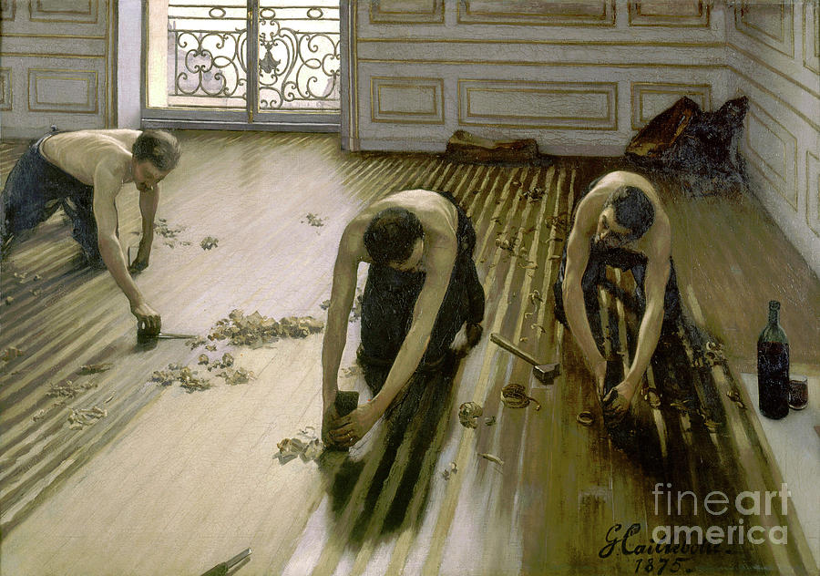 The Parquet Planers - Gustave Caillebotte Painting by Doc Braham