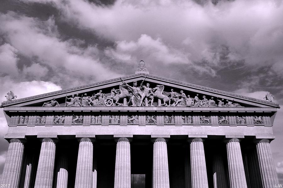 The Parthenon In Nashville Tennessee Black And White Photograph by Lisa Wooten