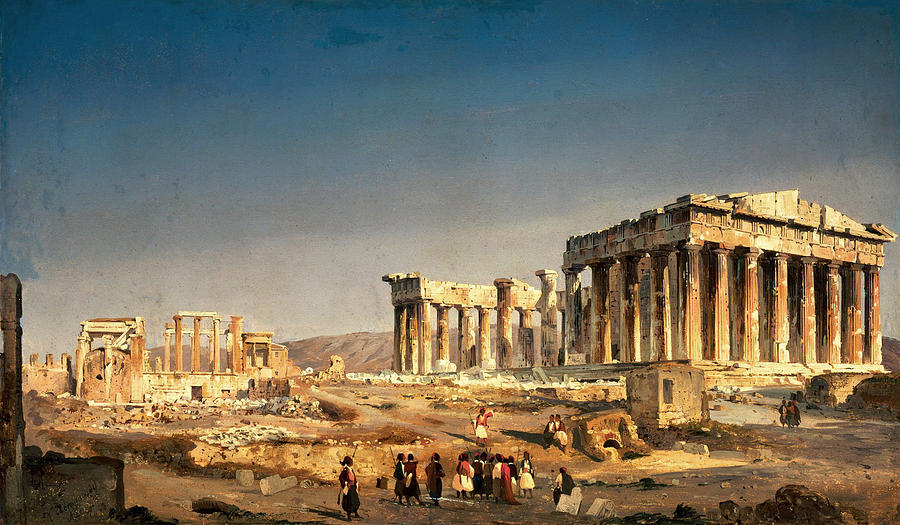 The Parthenon Painting by Ippolito Caffi