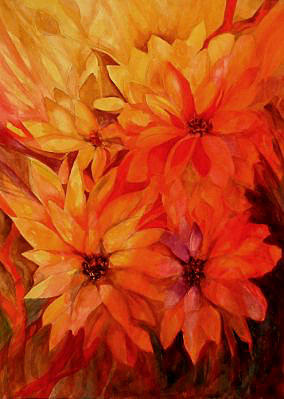 Flowers Painting - The Passion Of Flowers by Carolyn LeGrand Flowers Painting - The Passion Of Flowers by Carolyn LeGrand
