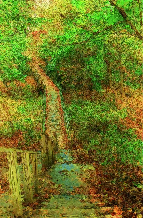 The Path - Allaire State Park Digital Art by Angie Tirado