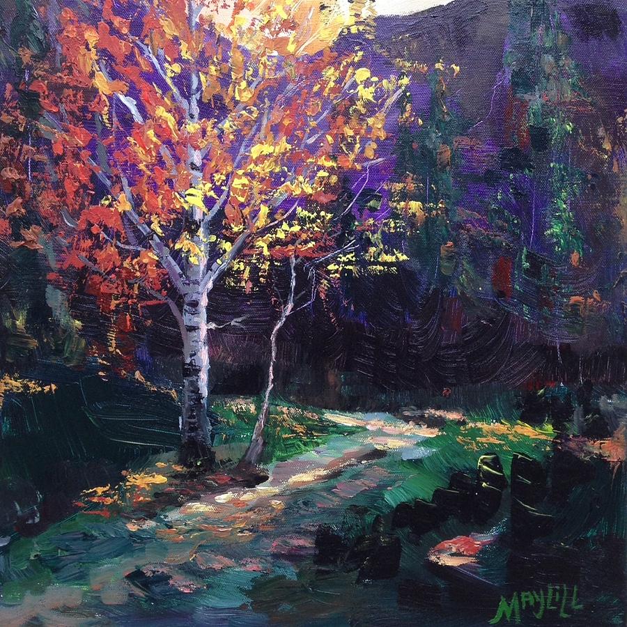 Fall Painting - The Path by MayLill Tomlin
