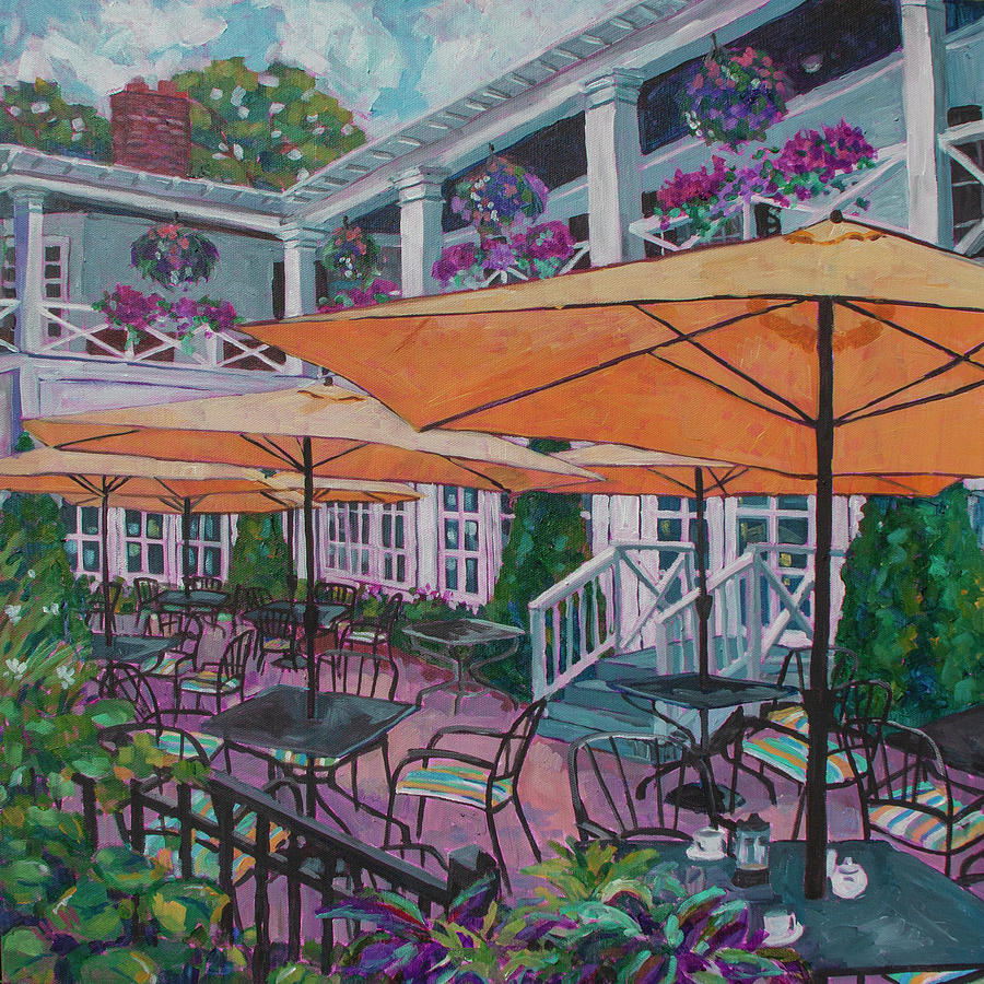 Impressionism Painting - The Patio at the Charles Inn -Niagara-on-the-lake Cafe 3 by Heather Nagy