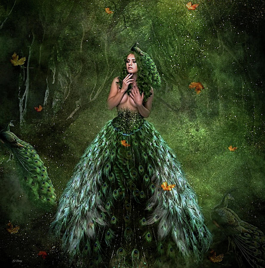 Peacock Fairy Mixed Media by Gayle Berry - Pixels