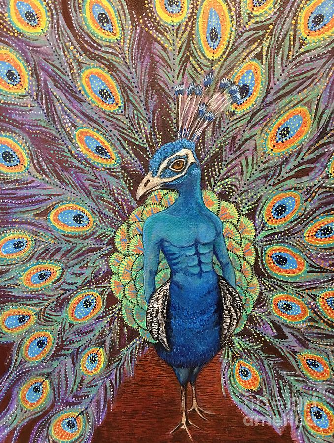 The Peacock Painting by Linda Markwardt
