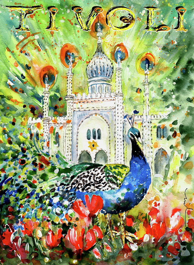 The Peacock Of Tivoli Gardens Painting by Miki De Goodaboom