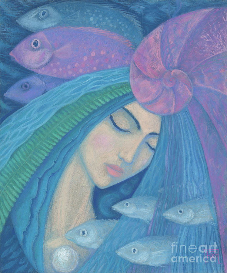 Underwater Fantasy Painting - The Pearl by Julia Khoroshikh