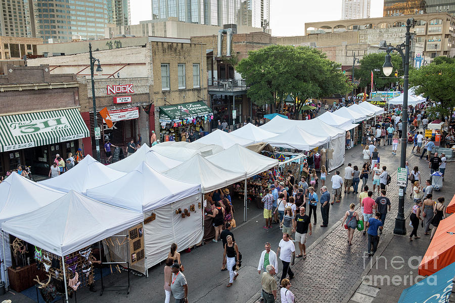 Austin Photograph - The Pecan Street Festival is a free arts and crafts festival held on historic Sixth Street by Dan Herron