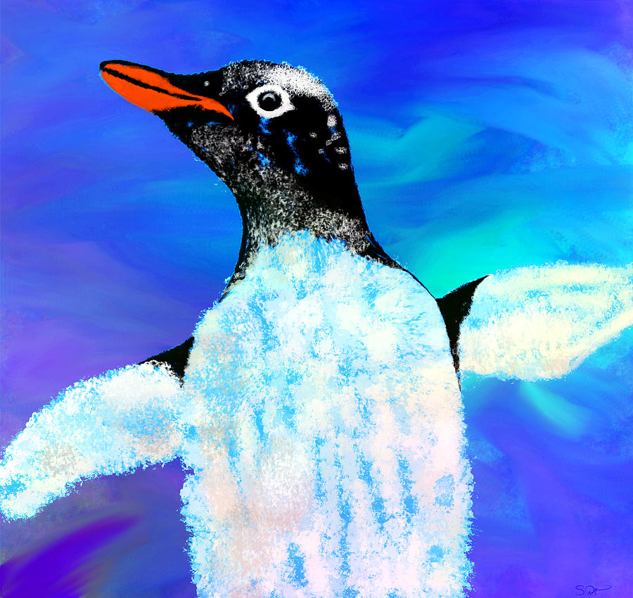 The Penguin Dance Digital Art by Abstract Angel Artist Stephen K