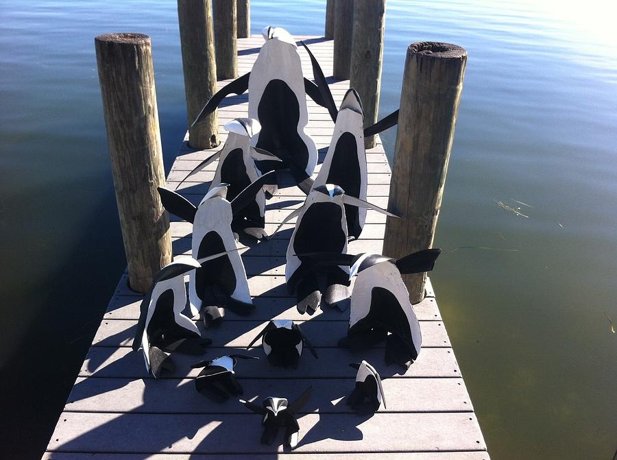 The Penguini Family  Sculpture by Larry Unger