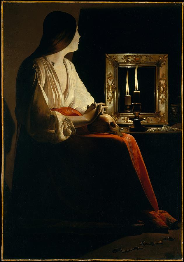 Georges De La Tour Painting - The Penitent Magdalen by MotionAge Designs