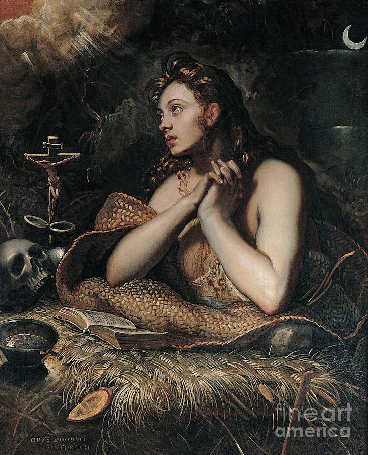 Tintoretto Painting - The Penitent Magdalene by Domenico Robusti Tintoretto