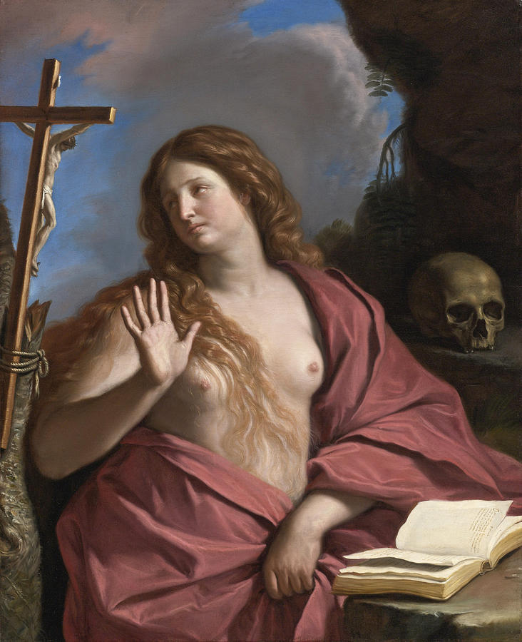 The Penitent Magdalene Painting by Guercino